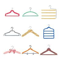 hanger kleren reeks tekenfilm vector illustratie