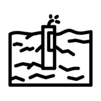 rots stralen mijnbouw lijn icoon vector illustratie