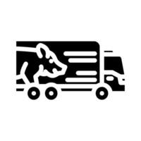 varken vervoer vrachtauto glyph icoon vector illustratie