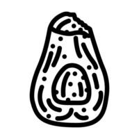 avocado's verrot voedsel lijn icoon vector illustratie