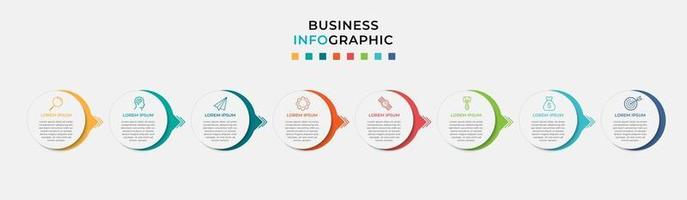 infographic zakelijke ontwerpsjabloon met pictogrammen en 8 opties of stappen vector