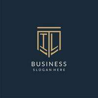 eerste il schild logo monoline stijl, modern en luxe monogram logo ontwerp vector