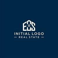 eerste brief es monogram logo met abstract huis vorm geven aan, gemakkelijk en modern echt landgoed logo ontwerp vector