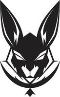 strak konijn iconisch embleem abstract zwart haas zegel vector