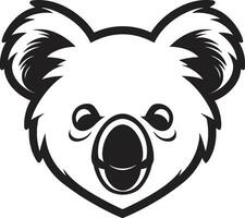 eenvoud van de koala in schaduwen monochroom majesteit gevectoriseerd koala iconisch minimalisme vector