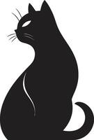 artistiek minimalisme van de kat monochromatisch staart en bakkebaarden vector