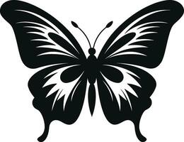 monochroom schoonheid vlinder icoon in zwart de kunst van eenvoud zwart vlinder logo vector