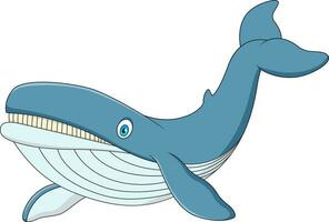 schattig blauw walvis mascotte tekenfilm. vector illustratie