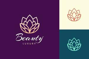 cosmetische en huidverzorging logo sjabloon in luxe bloemvorm vector