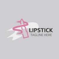 lippenstift logo ontwerp voor bedenken mode winkel en schoonheid vector kunstmatig ontwerp sjabloon