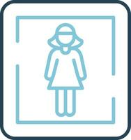 vrouw toilet teken vector icoon