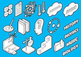 illustratie van info grafische onderwijs pictogrammen instellen concept vector