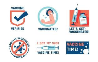 covid-19 na het verzamelen van stickers van vaccinbadges