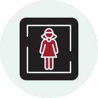 vrouw toilet teken vector icoon