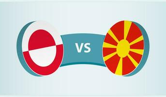 Groenland versus Macedonië, team sport- wedstrijd concept. vector