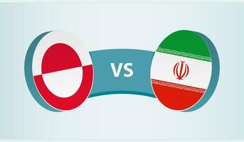 Groenland versus iran, team sport- wedstrijd concept. vector