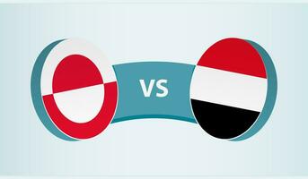 Groenland versus Jemen, team sport- wedstrijd concept. vector