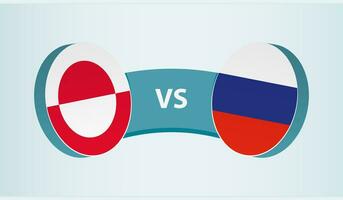 Groenland versus Rusland, team sport- wedstrijd concept. vector