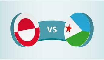 Groenland versus Djibouti, team sport- wedstrijd concept. vector