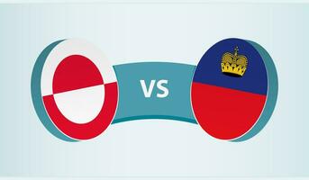 Groenland versus Liechtenstein, team sport- wedstrijd concept. vector