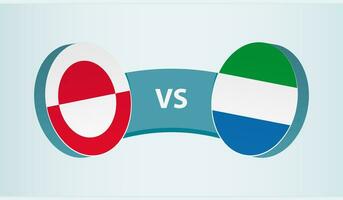 Groenland versus Sierra leone, team sport- wedstrijd concept. vector