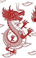 traditioneel rood Chinese draak vector