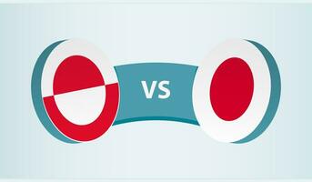 Groenland versus Japan, team sport- wedstrijd concept. vector