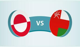 Groenland versus Oman, team sport- wedstrijd concept. vector