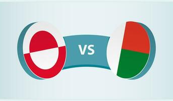 Groenland versus Madagascar, team sport- wedstrijd concept. vector