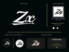 monogram zx logo vector, eerste kleding zx xz luxe mode logo brief ontwerp vector