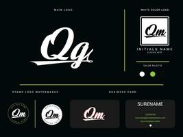 minimalistische qg luxe kleding logo, uniek qg logo icoon met branding voor kleding bedrijf vector