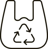 plastic zak recycle lijn icoon illustratie vector