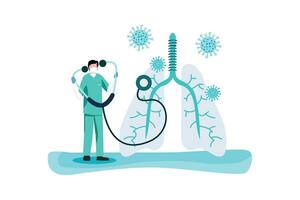 longen met coronavirus ncov19 vlak concept vector