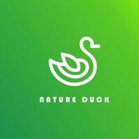 natuur eend logo, groen achtergrond , vector illustratie