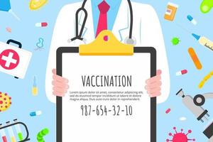 vaccinatie banner concept vlakke stijl ontwerp poster. vector