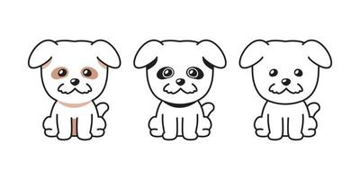 vector tekenfilm set van schattige hond