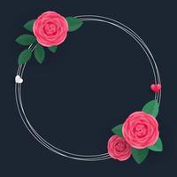 bloemen rond frame met mooie roze bloemen. vector illustratie