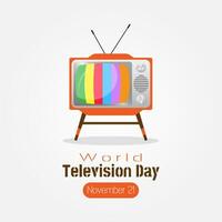 wereld televisie dag poster met retro televisie vector