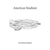 grafisch ontwerp van de pijlpunt stadion Kansas stad. fifa wereld kop 2026 in Verenigde staten, Mexico, en Canada. Amerikaans Internationale Amerikaans voetbal stadion. vector