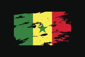 grunge-stijl vlag van senegal. vectorillustratie. vector