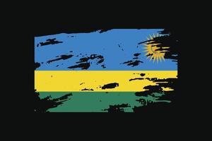 grunge-stijl vlag van rwanda. vectorillustratie. vector