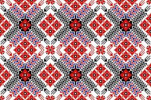 rood etnisch naadloos kleding stof texturen pixel kunst stijlen vector