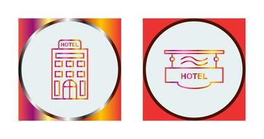 hotel en hotel teken icoon vector