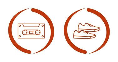 casette en sportschoenen icoon vector