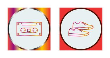 casette en sportschoenen icoon vector