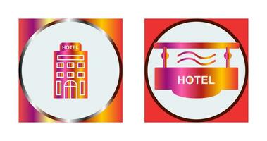 hotel en hotel teken icoon vector