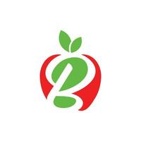 brief b logo ontwerp met appel vector elementen voor natuurlijk sollicitatie, ecologie illustratie ontwerp sjabloon