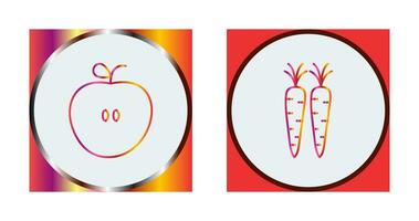 appels en wortels icoon vector