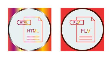 html en flv icoon vector