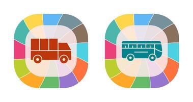 vrachtauto en bus icoon vector